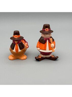 Pilgrim & Turkey Ceramic Salt & Pepper Shaker Set Thanksgiving Table Decor